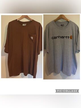 Lot of 2 Carhartt T Shirt Short Sleeve Loose Fit Crew Neck Work Utility Mens 2XL
